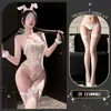 Lencería coqueta y seductora, banda para el vientre de puro deseo, lencería sexy de chica conejita transparente, conjunto de una pieza seductor
