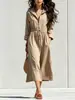 Vestido Midi Feminino com Capuz e Cordão de Ajuste, Cor Sólida, Meio Zíper, Novo Outono Europeu e Americano, Transfronteiriço Amazon