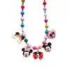 Colar Decorativo de Brinquedo Desenho Animado Fofo para Meninas Pequenas, Joia com Pingente de Contas Coloridas, Acessórios de Princesa para Bebê