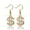 Popular Cadena de Oro Pulsera Hip-Hop Sombrero Negro de Pescador Gafas con Montura de Espejo Anillo de Dólar Conjunto de Vestido de Graduación