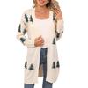 Otoño e Invierno Nuevo Europeo y Americano Ropa de Punto Transfronteriza para Mujer Chaqueta Cardigan Bordado de Cedro Holgada Amazon Navidad