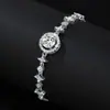 Pulsera de Plata de Ley S925 con Moissanita Redonda, Estrella y Luna, Joyería de Lujo Ligero de Alta Gama, Joyería Transfronteriza Europea y Americana al por Mayor