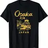Camiseta de Algodão Unissex Aliexpress Transfronteiriça - Estampa de Padrão Retrô de Osaka, Japão