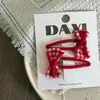 Año Nuevo Rojo Amor Lazo Fresa Infantil Pasador Diadema Par Pasador Pinza Lateral Goma