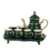 Traje de Tazas de Lujo de Alto Nivel Estilo Europeo para Hogar Sala de Estar Juego de Té Juego de Agua Taza Cerámica de Lujo Ligero Tetera de Agua Fría con Bandeja