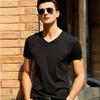 Camiseta masculina de manga curta de verão Seda de Gelo respirável slim jovem lazer esportes sem costura dobra topo Camiseta fina