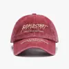 Boné de Baseball Casual com Proteção Solar, Estilo de Rua Tendência Outono/Primavera para Casais, Algodão Lavado Desbotado, Bordado de Letras, Top Macio, Retrô