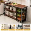 Estante de almacenamiento para cocina, cesta multifuncional para verduras, encimera de corte, estante de almacenamiento para microondas y utensilios de cocina, gabinete lateral, mesa multicapa