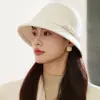 Nuevo Sombrero de Fieltro de Lana de Marca de Moda para Mujer, Sombrero de Cubo Redondo Estilo Coreano Otoño e Invierno, Sombrero Cloche Británico Retro Versátil de Celebridad de Internet
