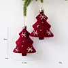 Decoraciones de Navidad, adornos de Navidad rojos aterciopelados, bolas de Navidad rojas aterciopeladas, decoraciones rojas para árbol de Navidad