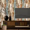 Papel de parede autoadesivo com padrão de tábua de madeira enferrujada vintage decoração de casa materiais de construção decoração de parede de fundo de TV sala de estar quarto papel de parede de PVC