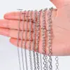 Cadena O de acero inoxidable línea redonda collar cruzado en forma de O joyería de acero de titanio accesorios DIY cadena simple colgante cadena para clavícula de hombres y mujeres