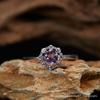Anillo Tesoro de Color de la Suerte de Amatista Natural de Plata de Ley S925 de Alta Gama sin Color Oro de 18K Joyería Simple para Mujer