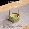 Artesanías Tejido de Bambú Hecho a Mano Cesta Pequeña Redonda para Frutas Huevo Cesta Portátil Cesta para Verduras Cesta Bambú Hogar Otro