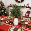 Nuevas Ramas de Pino de Norfolk Transfronterizas Pino de Navidad y Ramas de Ciprés Vegetación Artificial Navideña Decoración para Plantas en Maceta para el Hogar DIY