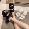 Sandalias de Plataforma con Cintura Pequeña para Mujer 2022 Verano Nuevas Sandalias Deslizantes de Punta Abierta para Mujer