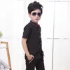 Ropa Infantil 2023 Verano Nueva Camisa de Manga Corta Infantil Estilo Coreano Niños Medianos y Grandes Camisa de Algodón Puro para Niño Ropa de Actuación
