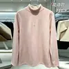 Camiseta base de manga larga de terciopelo cepillado doble cara con cuello de encaje de oreja de madera Zhongling para ir al trabajo 45-65kg 710