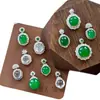 Collar con Colgante de Ágata Natural Color Jade Hielo Alto Plata S925 Incrustada Cadena para Clavícula Regalo para Mujer Fuente de Suministro para Transmisión en Vivo