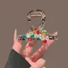 2026 Nuevo Estilo Coreano Pinza de Tiburón Moda Pinza para el Cabello con Perlas de Cristal para Mujeres, Elegante Accesorio para el Cabello para Recogido en la Parte Trasera de la Cabeza o Semirrecogido