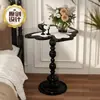 Mesita de noche de mariposa para uso doméstico en sala de estar y dormitorio, estilo francés de lujo ligero creativo vintage en blanco y negro, gabinete lateral, estante de almacenamiento de mesita de noche