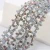 Cuentas Sueltas de Cristal Accesorios para Joyería DIY Cuentas de Vidrio Tallado Forma de Gota de Agua Accesorios para Ropa Color Plateado Agujero Horizontal 5*8mm Gota de Agua