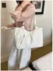 Bolso Tote Estilo Coreano de Moda Artístico de Lunares Estilo Universitario para Mujer 2026 Nueva Moda Personalizado Gran Capacidad Bolso de Hombro