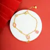 Pulsera de Oro Arena Vietnamita Retro Goteo de Aceite Mariposa Rosa Borla Flor Pulsera para Mujer Diseño Estilo Palacio Joyería de Mano
