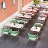 Cafetería de estilo nórdico, tienda de té de leche y postres de moda, bar lounge, asientos de sofá, restaurante informal, asientos en cabina, juego de mesa y silla para pasteles y bocadillos