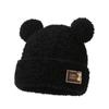 Gorro de peluche de oso para mujer, suéter de otoño e invierno, gorro lindo, forrado de felpa, engrosado, para el encierro, cálido, a prueba de frío, protección para los oídos, gorro para el frío