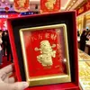Oro Puro 999 "El Dinero Llega Rápido" Soporte de Exhibición Nuevo Conjunto Estilo Chino Regalo de Negocios Decoración del Hogar Marco de Fotos Adorno de Regalo