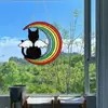 Pingente Acrílico Personalizado Gato e Cachorro Coloridos Presente Comemorativo Decoração de Varanda de Casa Ponte do Arco-Íris Placa Pendurada