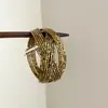Pulsera Metálica de Estilo Europeo y Americano Vintage con un Toque Exagerado y Lujoso, Presentando un Diseño Abierto Retro
