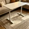 Mesa Lateral Móvil Blanca en Forma de I Mesa de Noche Escritorio de Computadora Escritorio de Escritura Escritorio de Gran Capacidad Almacenamiento Escritorio para Estudio y Oficina Doble Uso