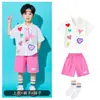 1 de junio Uniforme de Porra Infantil Reunión Deportiva de Escuela Primaria Camisa con Forma de Corazón Uniforme de Clase de Actuación Uniforme de Baile de Jardín de Infancia