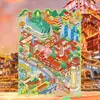 Pegatinas de Paisaje Grande en Miniatura Yuxian Edición Ciudad 6.0 Chongqing Casa de Apilamiento 3D Tridimensional Pegatinas de Juguete para Diario Infantil