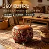 Puf de almacenamiento de cuero estilo bohemio taburete celebridad de internet ropa vieja taburete suave grueso relleno sala de estar dormitorio almacenamiento