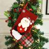 Calcetines de Navidad de Dibujos Animados Decoración de Muñeco de Nieve Navideño Colgante de Bolsa de Regalo Papá Noel Deseo Bolsa de Dulces Joyería Punto