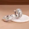 Novos Brincos Geométricos Europeus e Coreanos de Cao Shi para Mulheres, Joias Quadradas com Zircônia Embutida, Joias Elegantes e Simples para Combinação Diária