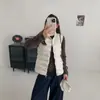 Chamarra Chaleco Ligero de Plumas y Lana con Cremallera en Capas para Mujer Otoño/Invierno 2026 Chaleco de Algodón Acanalado Engrosado Cálido