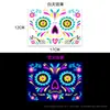 Adesivos de Tatuagem à Pronta Entrega com Folha Dourada e Adesivos Faciais Fluorescentes, Novos Adesivos de Tatuagem para Festa Neon de Halloween de Venda Quente Transfronteiriça