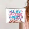 Bolsa de Cosméticos de Lona Impresa de Venta Caliente Transfronteriza para Mujer, Estuche para Lápices con Cremallera de Moda, Bolsa de Almacenamiento para Material Escolar de Estudiante, Bolsita al por Mayor
