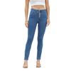 Pantalones vaqueros europeos y americanos personalizados al por mayor para mujer, leggings azules de cintura media, pantalones vaqueros ajustados de exportación europea y americana de Amazon para mujer.