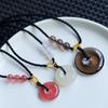 Collar con Hebilla de Cristal de Fresa, Tejido a Mano, Regalo Atmosférico para Estudiantes Mujeres, Sencillo y Versátil para el Uso Diario, Perfecto para Mejores Amigas, Cadena para Clavícula