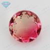 Huagang Gemstone Redondo Sintético Melancia Turmalina Vidro Pedra Nua Rosa Pingente de Pedra Preciosa Pontuda BX09