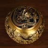 Latas de Té de Dragón y Fénix de Latón Completo Almacenamiento Doméstico a Prueba de Insectos Latas de Té de Cobre con Tapa Cobre Vintage Adornos Creativos de Oficina