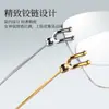 Nova armação de óculos Bangmu sem aro quadrada light-luxury, sofisticada e simples, pode ser equipada com lentes e está disponível para atacado 25088-2