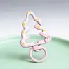 Árbol de Navidad Pintado de Colores Hebilla de Resorte Accesorios para Llavero Hechos a Mano DIY Colgante de Muñeco de Caricatura Color Caramelo