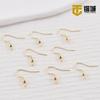 Pendientes de oro real chapados en cobre con gancho para la oreja, paquete de 14 quilates, hechos a mano, de plata, accesorios básicos