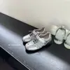 Piel de Vaca Súper Suave Plata Tacón Oculto Zapatos de Entrenamiento Alemanes para Mujer Versátiles Velcro Casuales Deportivos Zapatos Individuales Zapatos de Ballet Mary Jane